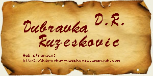 Dubravka Ružesković vizit kartica